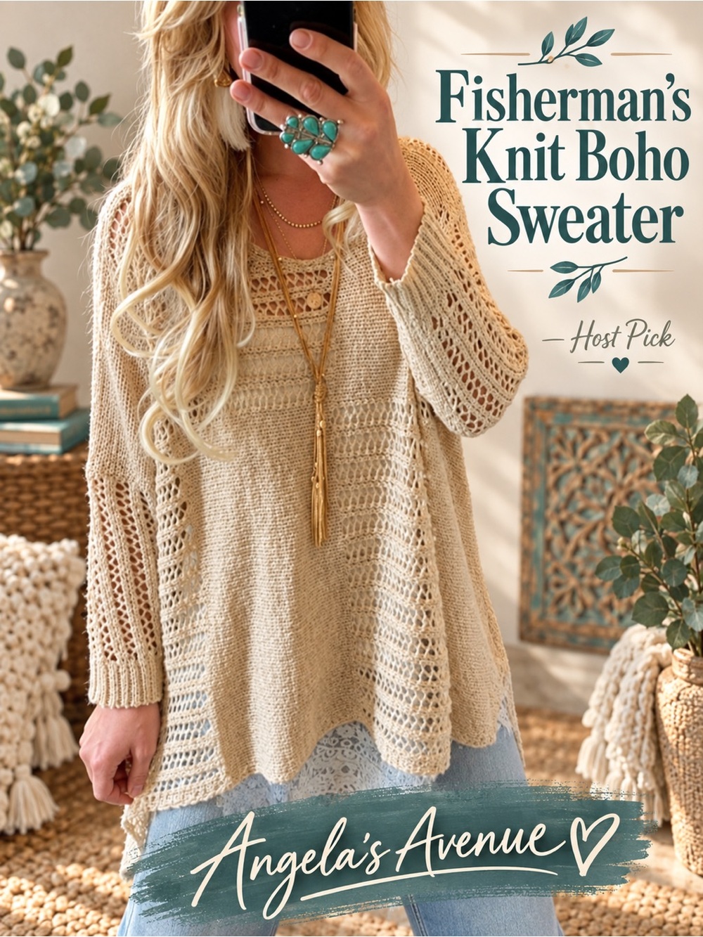 Fisherman’s Knit Boho Sweater HOST PICK NEW